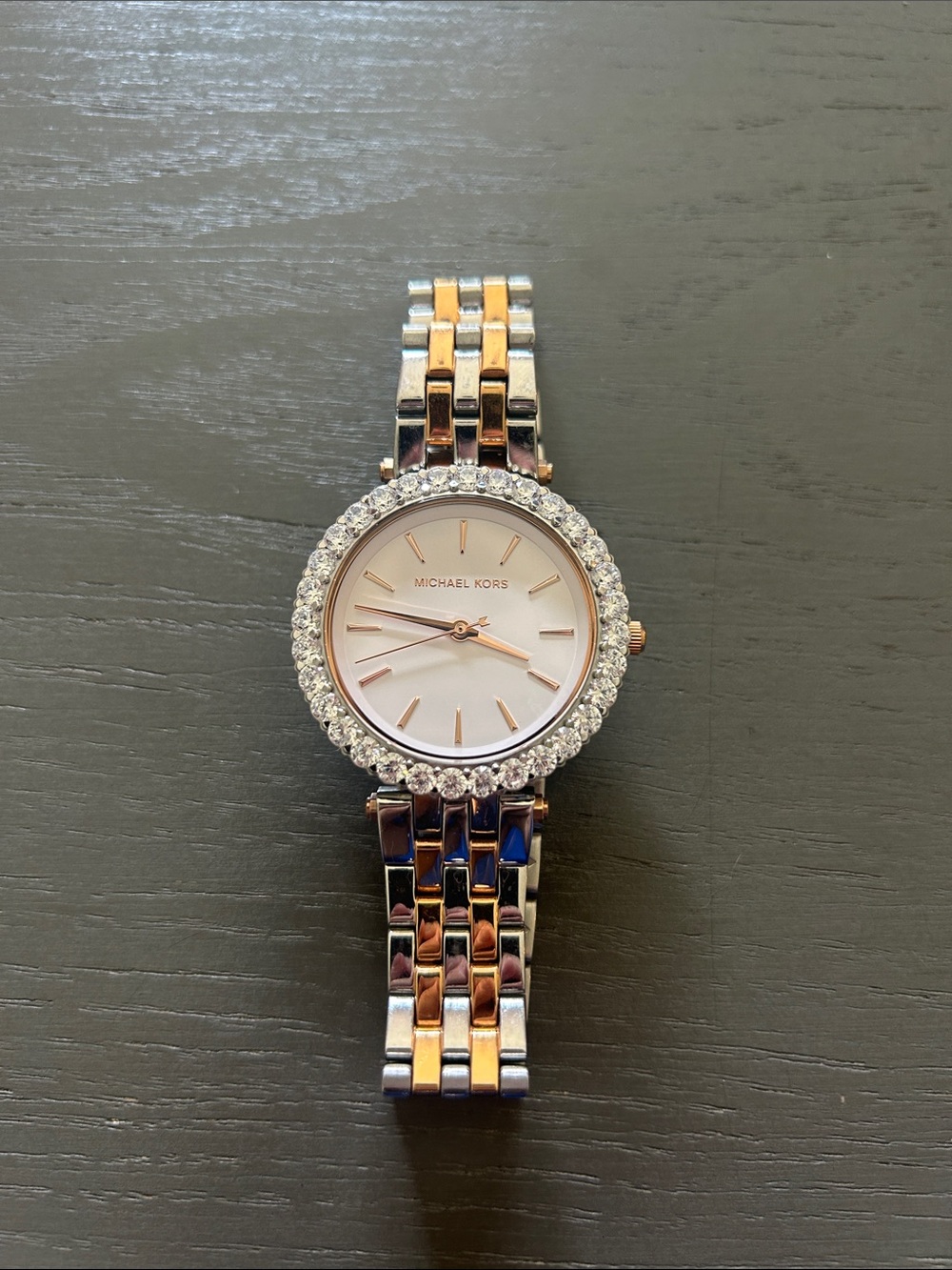Michael Kors Two-Tone Rose Gold & Silver Crystal-Accented Women's Watch
